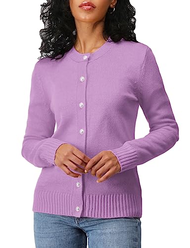 Women's Casual Slim Fit Cardigan Sweaters Long Sleeve Button Down Lightweight Waist Length4