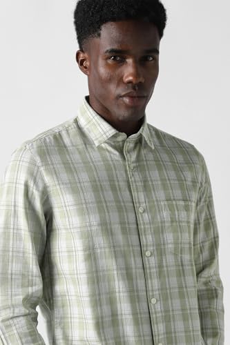 Image of Van Heusen Casual Checkered Shirt for Men| Premium Cotton| Full Sleeves| Regular Fit |Breathable Fabric