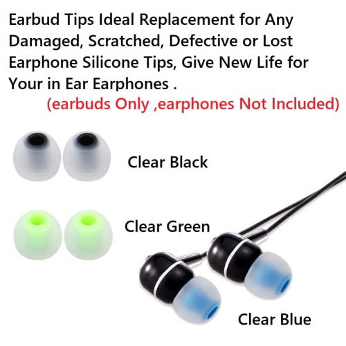 Image of Earbuds Replacement Tips Silicone Earbud Tips Ear Gels Fit for Inner Hole from 3.8mm - 5.1mm Earphones 9 Pairs S /M /L
