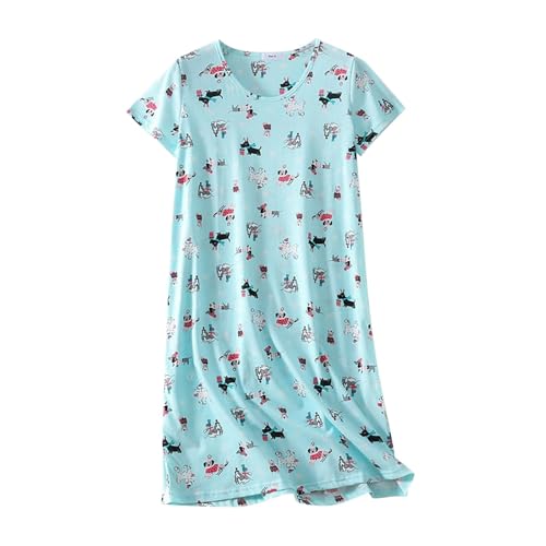 Robe de nuit d'été longue et pyjama doux coupe ample imprimée pour un sommeil frais