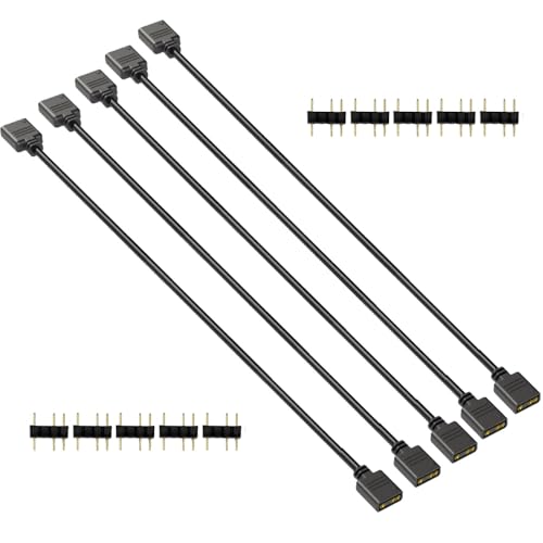 Gebildet Cable ARGB de 30cm, 5V, 3 Pines, Direccionable, Divisor RGB, Cable de Sincronización LED ARGB para Extender Ventiladores ARGB de PC o Series LED
