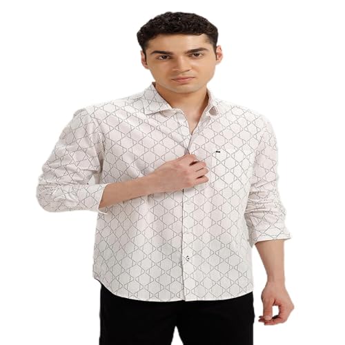 Image of BASICS Cotton-Linen Blended Men's Shirt | Slim Fit | Everyday Smart Casual Wear | Full Sleeve