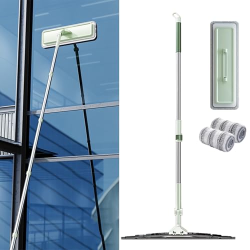 Rasqueta Limpiacristales Kit de Limpiaparabrisas para Ventanas Exteriores, Herramienta para Limpiar Ventanas Domésticas con Extensión, Equipo de Limpieza de Ventanas Comerciales, Herramientas para Lim