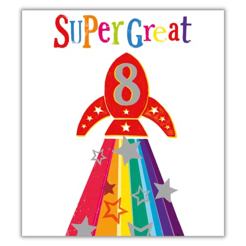 Age 8 Birthday Card, Brightside Age 8 Birthday Card, 8th Birthday Card Brightside, Happy 8th Birthday Card