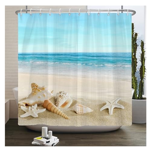 Rideau de salle de bains de mer océan imperméable grand format 180x240cm