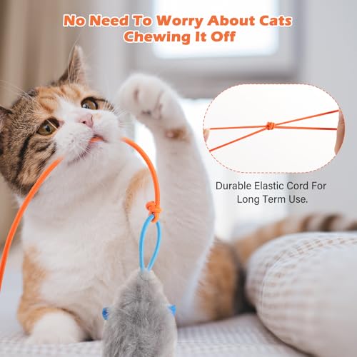 Image of Interactive cat toy, Electric cat teaser, Door clip, 2 Motion modes,Orange