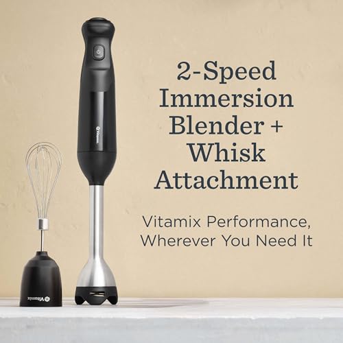 Vitamix 2-Speed Immersion Blender + Whisk Attachment, Professional-Grade Hand Blender with 350-Watt Motor and Stainless-Steel Blade, Black image 4