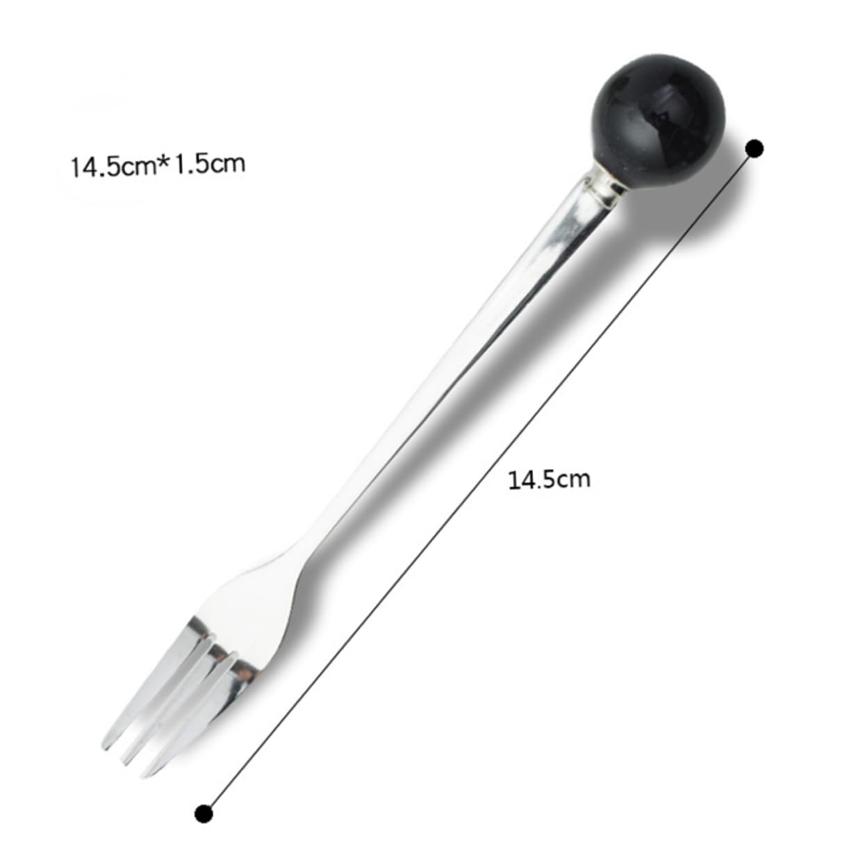 Amosfun 18 Piezas Vajilla para el hogar tenedores para servir tenedores de postre cuchillería cucharas soperas cucharillas postre tenedor de e tenedor de helado Black