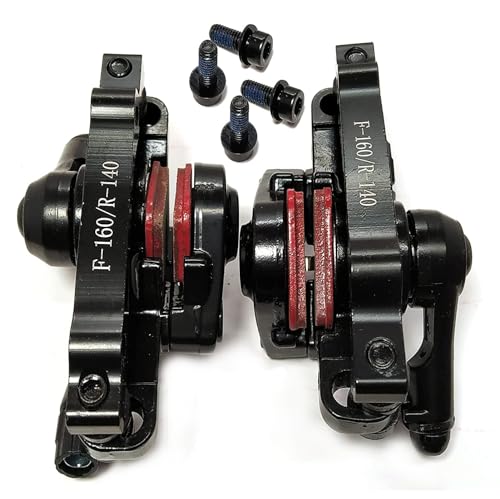 Image of CYBIC Bicycle Disc Brake Caliper Set of 2 Front with Brake Pads Durable Alloy Construction Smooth Performance Easy Installation Universal Fit for Mountain and Road Bikes Black