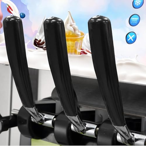 Kommerzielle Eismaschine Eiscreme-Maschine 20L/h Freistehende Softeismaschine mit 3 Geschmacksrichtungen, 2 x 4L Edelstahlbehälter, LED-Panel, Automatische Reinigung, Kühlung über Nacht – Bild 8