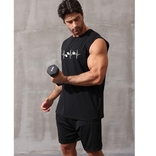 Mens Sleeveless Tank Tops Workout Gym Muscle Shirts Graphic Casual Summer Beach T-Shirt4