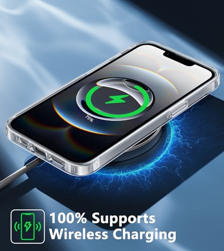 Image of FNTCASE for iPhone 17e & iPhone 16e Case Clear: Phone Cases Compatible with Magsafe Slim Anti Yellowing Military Grade Drop Protection Rugged Shockproof Protective Transparent Phone Cover (B-Clear)