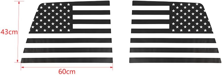 Rear Window Decals Back Windshield Glass Emblem Stickers for Dodge Ram 2009-2025 Exterior Accessories (American Flag)