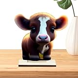 GIMOCOOL Centro de Mesa de Vaca de Las Tierras Altas | Figura Decorativa de Madera de Vaca de Las Tierras Altas para decoración de Mesa - Figuras coleccionables de Ganado de Dibujos Animados