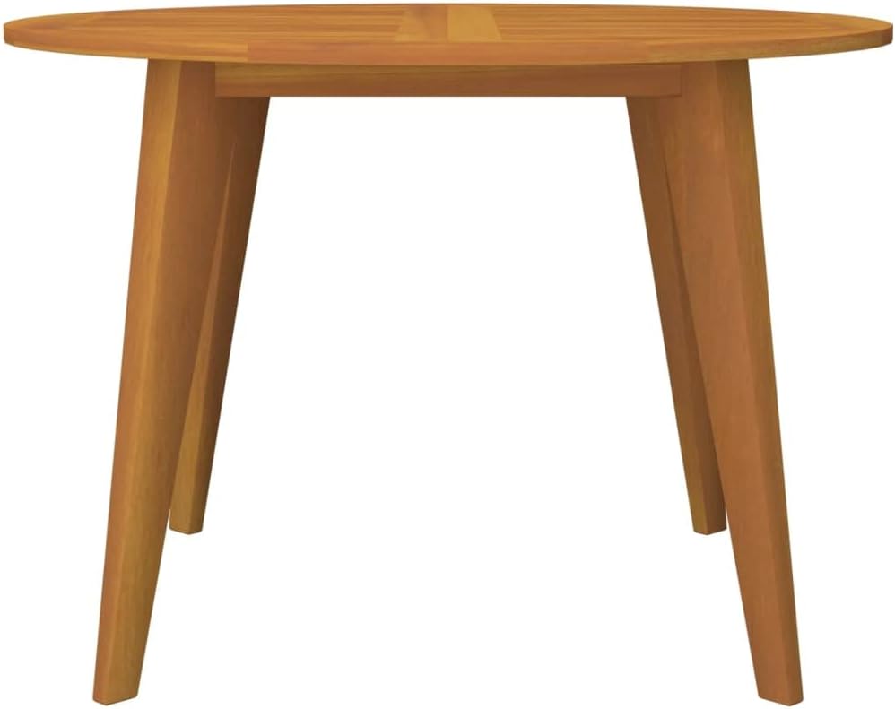 Garden Table Brown Solid Acacia Wood Medium Round Outdoor Patio Table Small Durable Bistro Set Outdoor Perfect for Garden and Balcony Dining