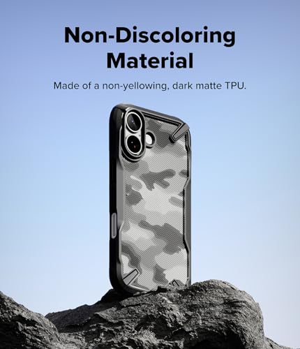 Image of Ringke Fusion-X Compatible with iPhone 17 Case Back Cover Military Camo Hard Back Soft Flexible TPU Bumper Scratch Resistant Shockproof Protection - Camo Black