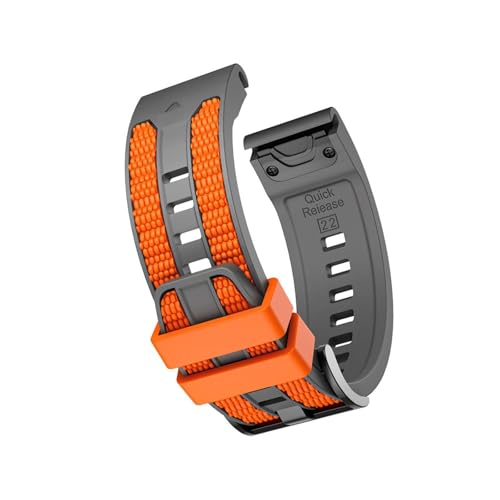[PLYYQZM] 22 26mm�V���R���X�g���b�v,�ɍ��� Gar min Quatix 8/Fenix8/Tactix 47/51mm 7 7X 6 6X Pro Forerunner 970 965 Enduro 3 2 �����o���h�ɓK�p(Gray 