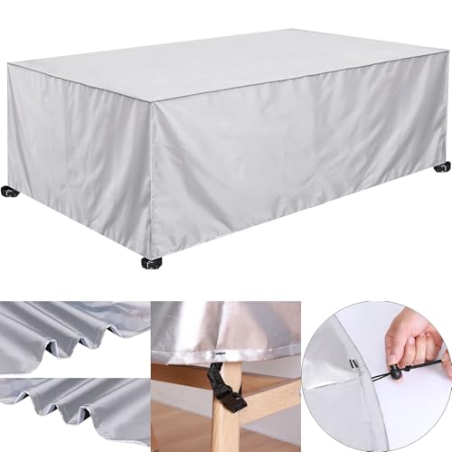 Housse de protection salon de jardin rectangulaire bâche table patio