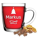 polar-effekt Individuelles Glühweinglas 340 ml mit Namen - Graviertes Glas für Glühwein & Punsch...
