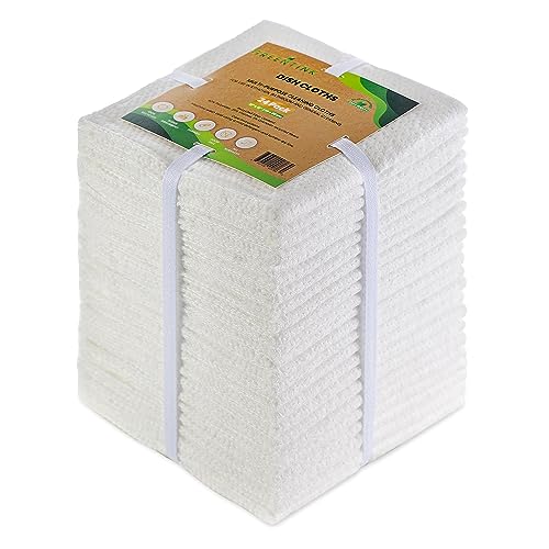 GREENTINK Eco-Friendly Reusable Dish Cloth Set – 24-Pk Multipurpose Kitchen Cleaning Cloth Made from Recycled Materials – Absorbent, Dish Towels & Non-Scratch Cleaning Rags, 12x12 in.