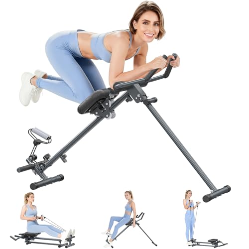 4-in-1 Rowing Machine, Ab Machine – Foldable Full Body Workout