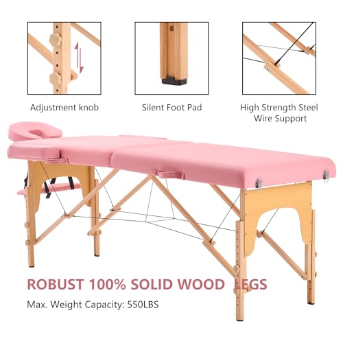 Table de massage pliante YOUNIKE resoudre le manque d'espace avec ce lit rose