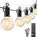 25Ft. LED G40 Outdoor Patio String Lights with 25 Shatterproof LED Clear Globe Bulbs, Warm White Ambience Indoor & Outdoor Lights for Patio Garden Backyard Bistro Pergola Tents Gazebo Decor,Black Wire