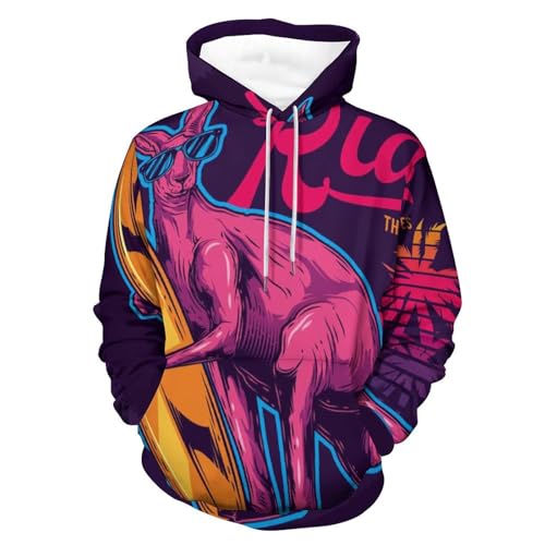 Sweat à capuche rose UMENG S pour homme et femme avec poche kangourou