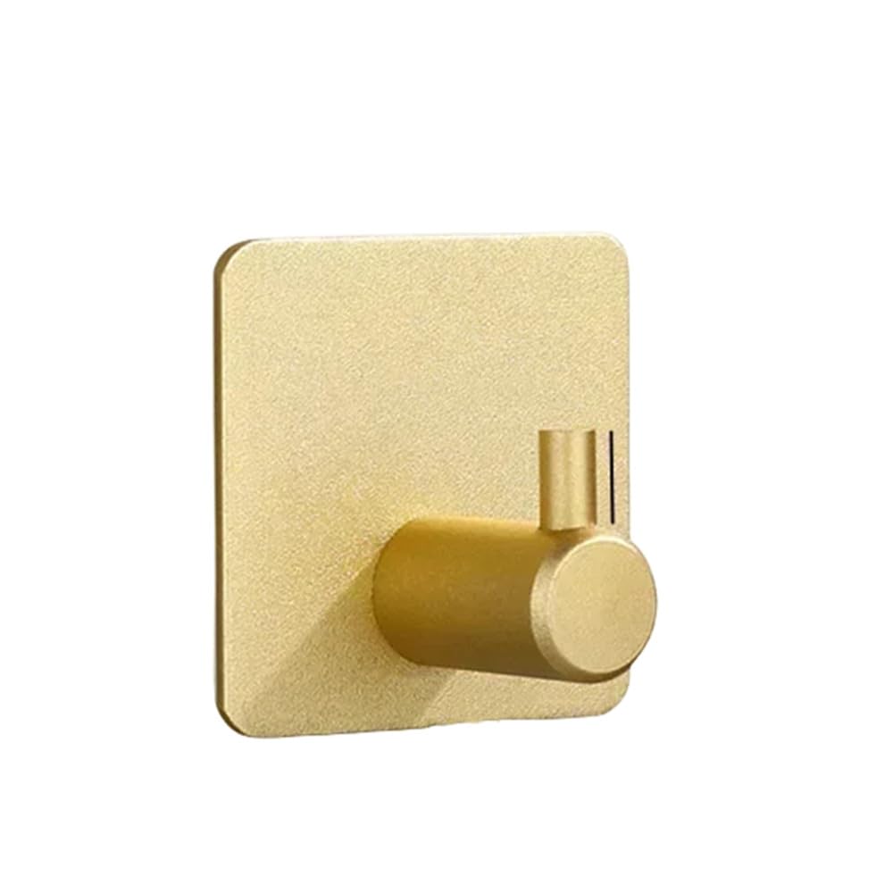 Lcanallyms Gold-A Wall Hooks, Coat Hook Bathroom Hooks Self Adhesive Home Kitchen Wall Door Key Rack Towel Hanger Aluminum Robe Accessories,Gold,D(Gold-A)