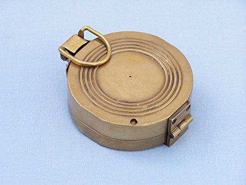 Brújula clinómetro náutica Hampton Nautical con caja de madera 4" miniatura 3