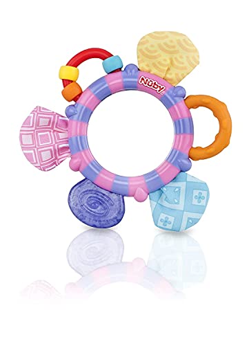 Nuby Look-at-Me Mirror Teether Toy (Pink Purple)