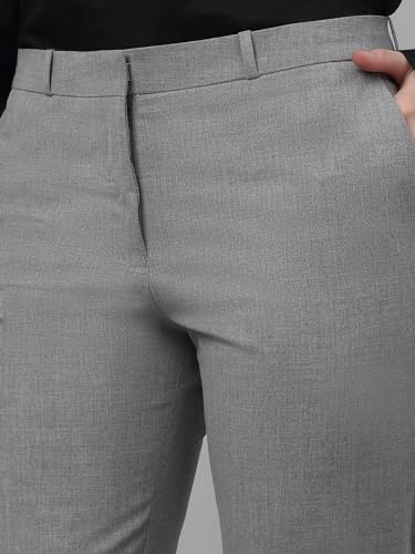 Image of Cantabil Solid Non Pleated Regular Fit Mid Rise Formal Trouser for Women | Formal Pants for Women | Formal Wear Regular Fit Trouser for Women (P LTRF00005)