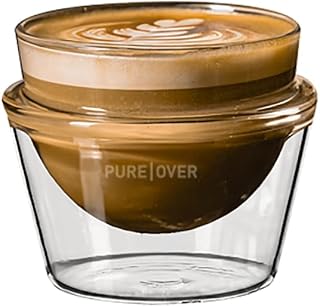 Pure Over Espresso Drinks Coffee Cups | Latte, Cappuccino, Cortado, Flat White | Non-Toxic | Borosilicate Double-Walled Glass | 5 Oz, 6.5 Oz, 8.5 Oz, & 10 Oz (Latte (8.5 ounces))