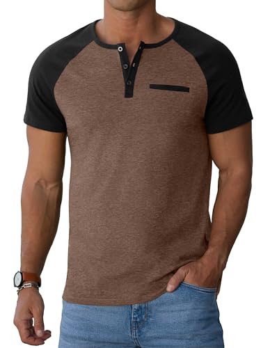 Image of Sailwind Men's Cotton Henley Short Sleeve Casual T-Shirts with Pocket