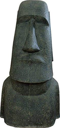 Moai Steinkopf Aus Steinguss - 100cm Osterinsel Statue Für Garten & Wohnbereich