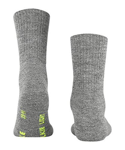 Image of FALKE Unisex Walkie Light Socks, Crew Length, Thick Sole, Hiking Sock, Breathable, Moisture-Wicking, Merino Wool, Grey (Graphite Melange 3060), 12.5-13.5, 1 Pair