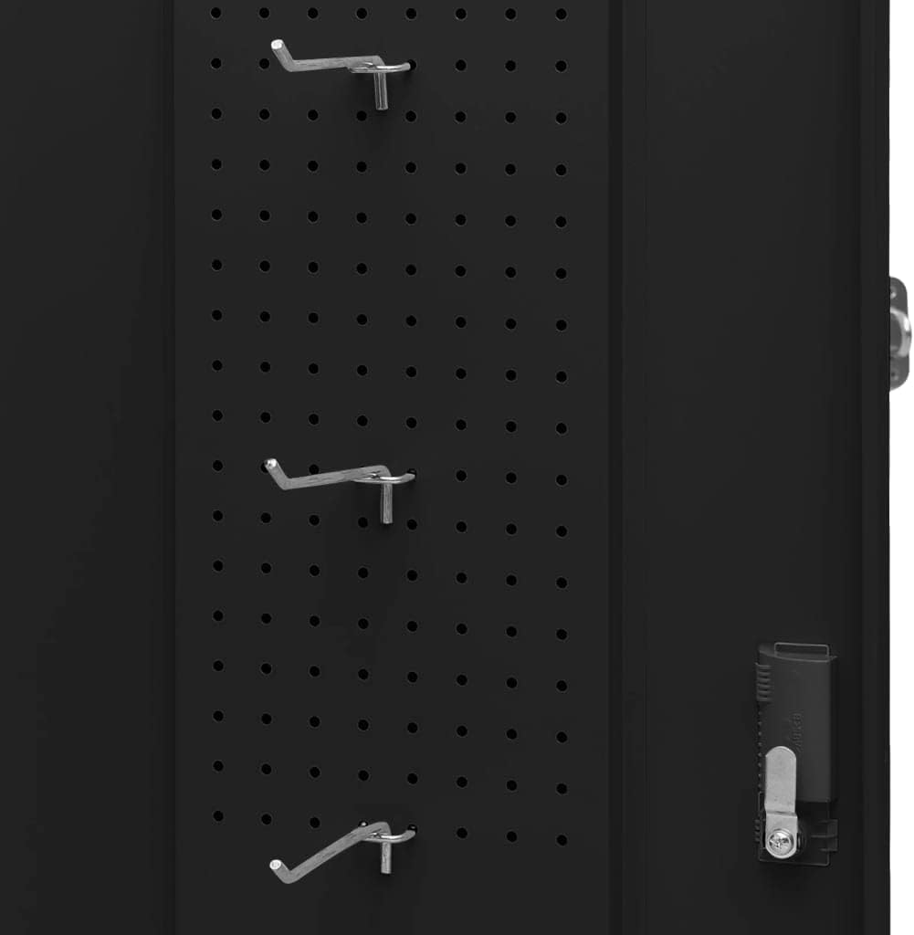 vidaXL Saddle Cabinet 20.9"x20.9"x55.1" - Lockable Steel Tack Locker with Adjustable Saddle Rack, Shelves, Hooks for Equestrian Sports Equipment Storage