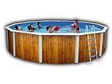 Piscine acier veta canarias aspect bois 4,60 x hauteur 1,20m - toi 8394