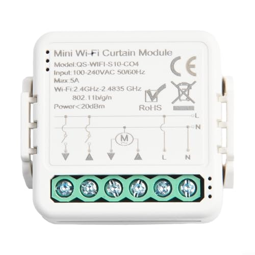 URPIZY Para Tuya WiFi Interruptor de persiana inteligente para persianas persianas persianas motor eléctrico aplicación compatible con Google Home Control remoto por voz (wifi)