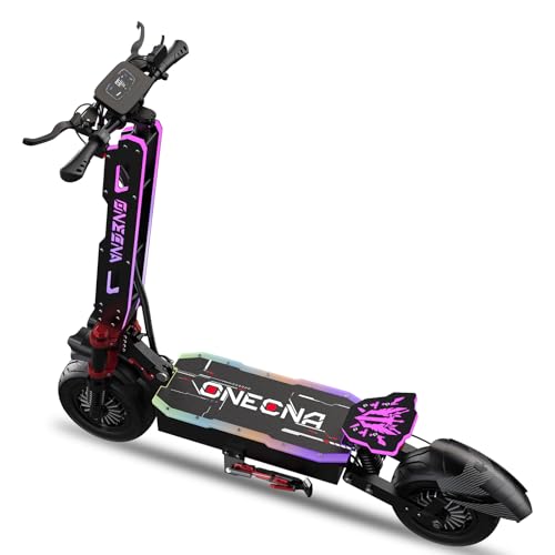 Electric Scooter Adults - 7000W Dual Motor Fast Electric Scooter, 38Ah Battery 70 Miles Long Range, 55MPH High-Speed Foldable Off-Road Commuter Scooter with Seat, LED Atmosphere Lights