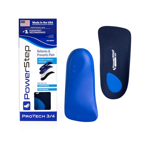 Image of PowerStep ProTech 3 /4 Orthotic Insoles - Medical Grade Arch Support Inserts for Plantar Fasciitis Relief- Made in USA - Maximum Cushioning + ShockAbsorb Orthotics (M 12-13 W 14-15)
