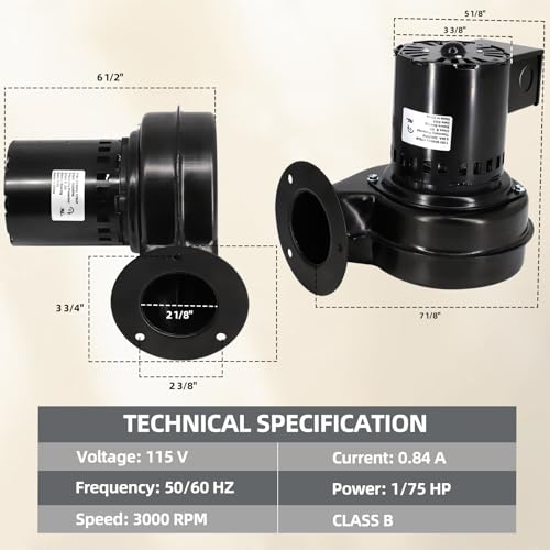 Image of Criditpid Furnace Blower Fan Motor Replacement for Dayton 1TDP3, 4C443 & Fasco 50748-D500, Round 3.3 Inch Centrifugal Blower Motor.