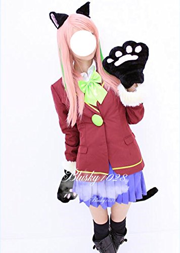 Amazon.co.jp: おそ松さん 橋本にゃー コスプレ衣装+耳+尻尾+手袋+wig+