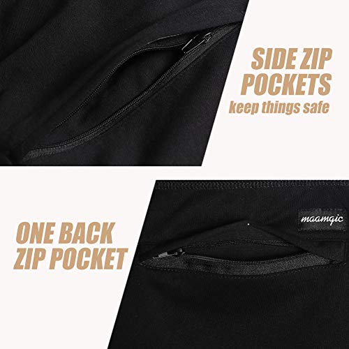 Maamgic Mens Athletic Gym Shorts 5.5" Elastic Waist Casual Pajama Pocket Jogger Men Workout Short Pants Black #TOP2