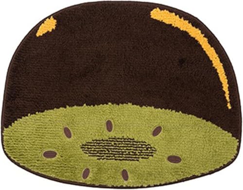 Image of Gavi Home Decor Super Soft Shaggy Bath Mat Anti Skid Anti Slip Cute Absorbent Kids Small Bath Mat Cartoon Fruit Bathroom Rug Non Slip, Cute Bathroom Floor Mat for Home Kitchen(60 x 40 Cm) (Green Kiwi)