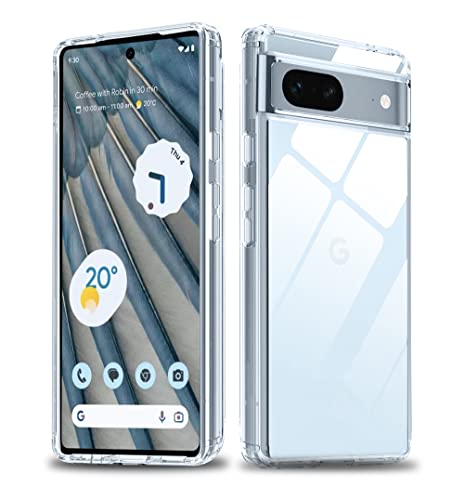Image of AmazonBasics TPU Ultra Hybrid Clear Camera Protection Back Cover Case For Google Pixel 7A - Crystal Clear