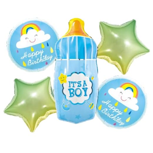 DIWULI Juego de globos Baby Boy, Globos para Biberones, Globos para Nacimiento, Fiesta de Bienvenida al Bebé, Fiesta Temática