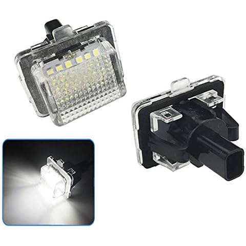 Rui Xin 213 2pcs License Plate LED Light Error Free Fit For Mercedes-Benz W204 S204 W212 C207 S212 W221 C216 Powered by 18-SMD Xenon White LED Cover