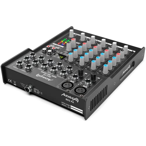 Mesa de mezclas de 6 canales Audibax 802 FX para conectar micrófonos e instrumentos 4