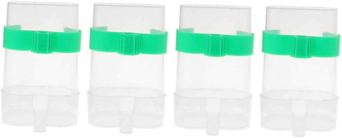 4pcs Automatic Bird Water Feeder Cage Plastic Parrot Water Dispenser Easy Install Bird Feeding Tool for Parakeets